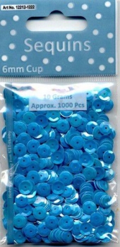 Pailletten Sequins 6mm Baby blau 10g