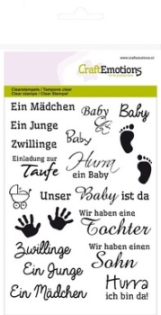 CraftEmotions Clearstempelset Text Baby