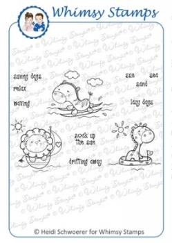 GRATIS! Whimsy Stamps Clingstempelset Riding the Waves