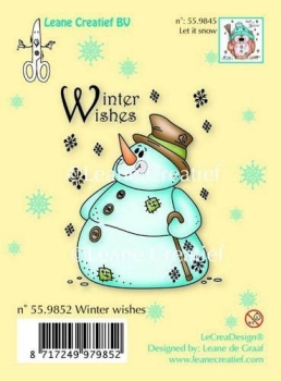 GRATIS! Leane Creatief Clearstempelset Snowman Winter Wishes