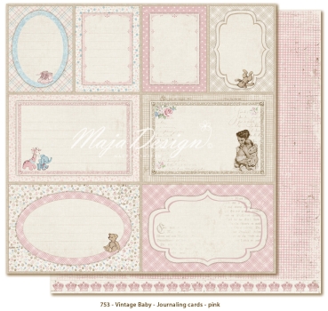 GRATIS! Maja Design Papier Vintage Baby Journaling cards pink 12x12"