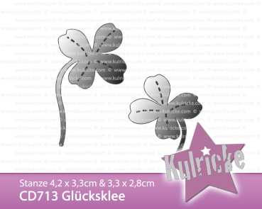 Kulricke Stanzschablonen Glückskleeblatt 4.2x3.3cm und 3.3x2.8cm