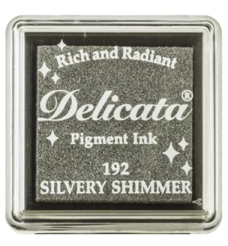 Tsukineko Delicata Mini Stempelkissen Silvery Shimmer 3x3cm
