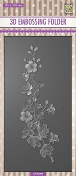 Nellie's Choice 3D Prägeschablone Slimline Kirschblüten Blossom 10.5x20.5cm