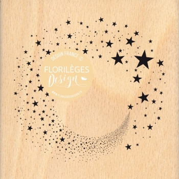 Florilèges Design Holzstempel Hochfliegende Sterne Envolée d'étoiles 9cm