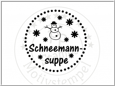 PP-Stamps - Stempelgummi unmontiert Schneemannsuppe Label