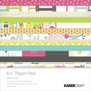 GRATIS! Kaisercraft Papierblock Happy Snaps Paper Pad 6.5x6.5" - 40 Blatt