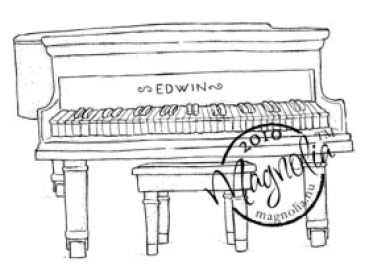 GRATIS! Magnolia Clingstempel Grand Piano
