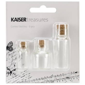 GRATIS! Kaisercraft Kleine Glasflaschen mit Koreken 3 Stück