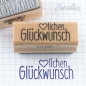 Preview: Zaubereike Holzstempel Herzlichen Glückwunsch 4.5x2.0cm