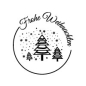 Preview: Holzstempel Frohe Weihnachten Wald klein