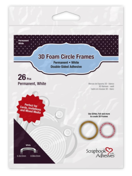Scrapbook Adhesives 3D Foam Circle Frames Weiss