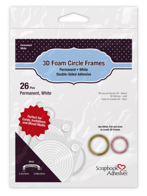 Scrapbook Adhesives 3D Kleberahmen Kreis weiss Foam Circle Frames Weiss