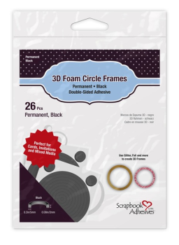 Scrapbook Adhesives 3D Foam Circle Frames Schwarz