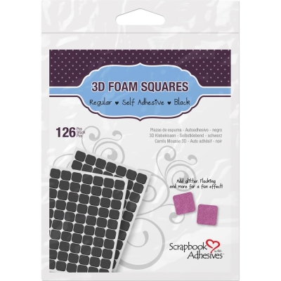 Scrapbook Adhesives 3D Klebekissen schwarz Foam Pads Squares Black 11x12x2mm