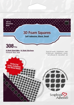 Scrapbook Adhesives 3D Klebekissen schwarz Foam Pads Squares black 6.35x6.35x2mm