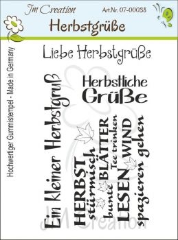 JM Creation Stempelgummi unmontiert Herbstgrüsse 5.5x9.5cm