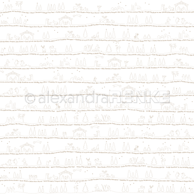 Alexandra Renke Papier Goldene Weihnachtslandschaft 12x12"