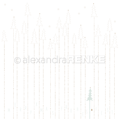 Alexandra Renke Papier Goldener Typotannenwald 12x12"