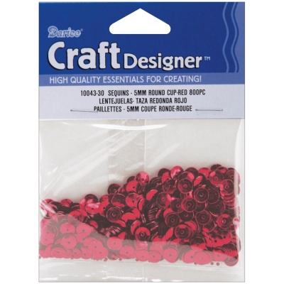 Darice Pailletten Rot 5mm Sequins Round Cup Red 5g