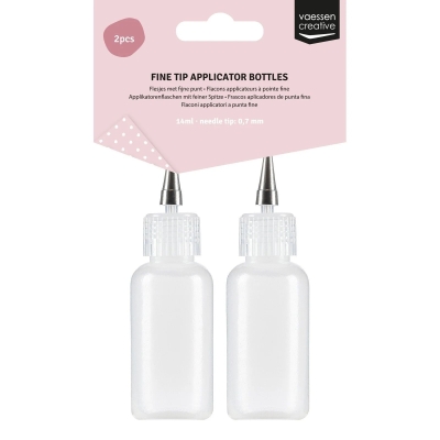 Vaessen Creative Applicatorenflaschen mit feiner Spitze 0.7mm 14ml 2 Stück