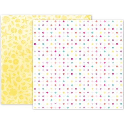 Pink Paislee Papier Tupfen und Strandmuscheln Summer Lights 03 12x12"