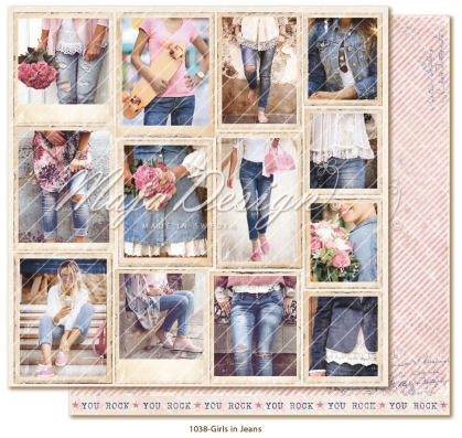 GRATIS! Maja Design Papier Denim & Girls Snapshots Girls in Jeans 12x12"