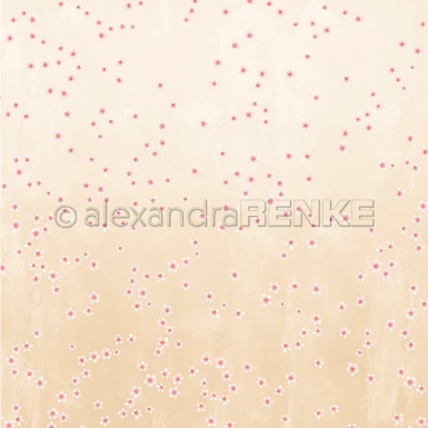 Alexandra Renke Designpapier Kirschblüten auf Melange 200gr. 12x12" PRE-ORDER Lieferbar ab 20.04.2026