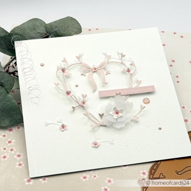 Preview: Alexandra Renke Designpapier Kirschblüten auf Puderbeige 200gr. 12x12