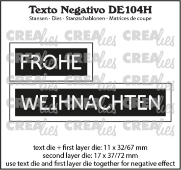 Crealies Stanzschablonen Negativo Frohe Weihnachten