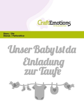 CraftEmotions Stanzschablone Unser Baby ist da