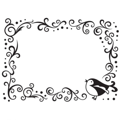 GRATIS! Darice Prägeschablone Vogel im Rahmen Bird in Border Embossing Folder 10.7x14.6cm