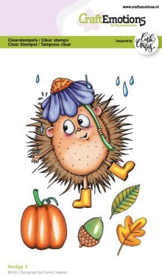 CraftEmotions Clearstempel Igel Hedgy Autumn 3 Carla Creaties A6