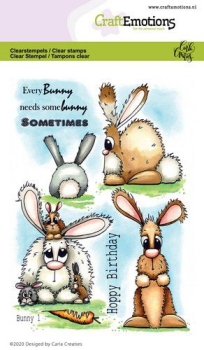 CraftEmotions Clearstempelset Bunny 1 Carla Creaties A6