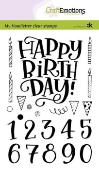 CraftEmotions Stempel Happy Birthday Handlettering Clear Stamps