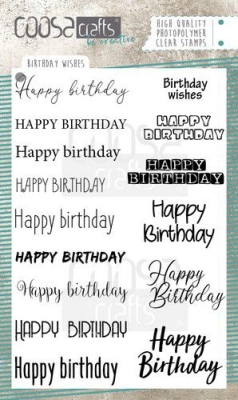 COOSA Crafts Stempel A6 Birthday Wishes Set Clear Stamps 10.0x14.5cm