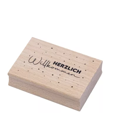 Holzstempel Herzlich Willkommen 5.0x1.5cm