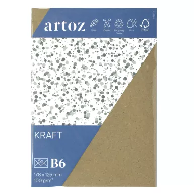 Kraftpapier Kuverts B6 17.8x12.5cm 5 Stück