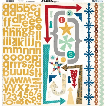 GRATIS! BoBunny - Stickerbogen Pop Quiz Combo Stickers 12x12"
