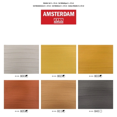 Royal Talens Amsterdam Acrylfarben Metallics Set 6 x 20ml