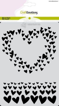 GRATIS! CraftEmotions Stencil Schablone Married Hearts A6