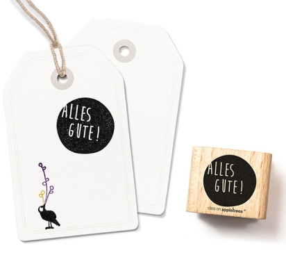 Cats on appletrees Holzstempel Alle Gute rund 2.6x2.5cm