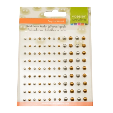 Vaessen Creative Halbperlen selbstklebend gold und silber metallic PRE-ORDER Lieferbar ab 17.11.2025
