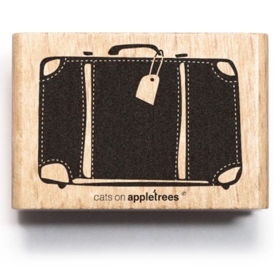 Preview: Cats on appletrees Holzstempel Koffer 3.7x2.7cm PRE-ORDER Lieferbar ab 23.04.2026