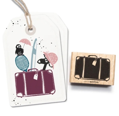 Cats on appletrees Holzstempel Koffer 3.7x2.7cm PRE-ORDER Lieferbar ab 23.04.2026