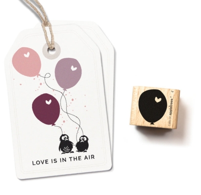 Cats on appletrees Holzstempel Luftballon 4 mit Herz 1.5x1.9cm