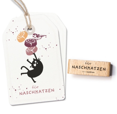 Cats on appletrees Holzstempel für Naschkatzen 3.4x0.8cm