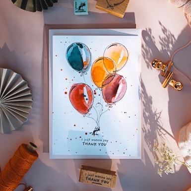 Preview: Cats on appletrees Holzstempel Luftballon 5 Outline 3.0x4.2cm PRE-ORDER Lieferbar ab 23.04.2026