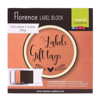 Vaessen Creative Florence Label-Block 216g/qm weiss schwarz Kraftpapier 15x15cm