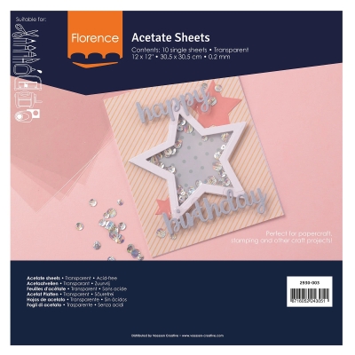 Vaessen Creative Plastikfolien Transparent Acetate Sheets 12x12"